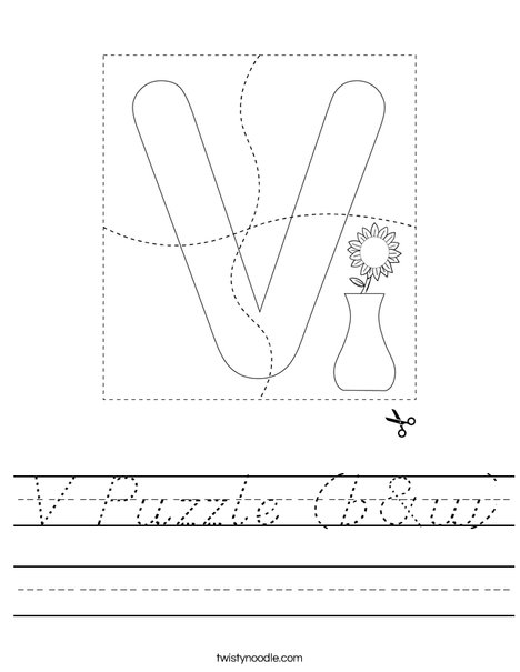 V Puzzle (b&w) Worksheet