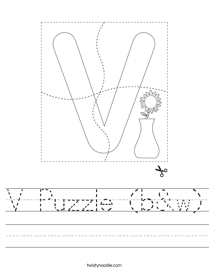 V Puzzle (b&w) Worksheet