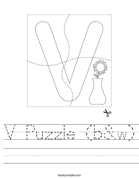 V Puzzle (b&w) Worksheet