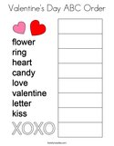 Valentine's Day ABC Order Coloring Page