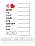 Valentine's Day ABC Order Worksheet