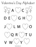 Valentine's Day Alphabet Coloring Page