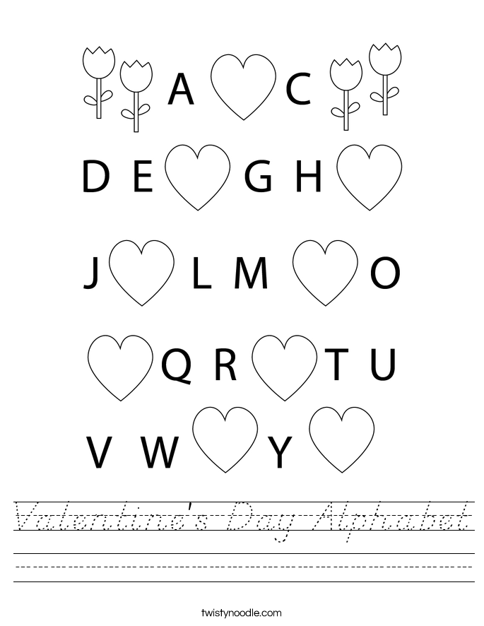 Valentine's Day Alphabet Worksheet