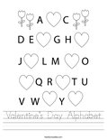 Valentine's Day Alphabet Worksheet