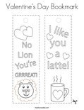Valentine's Day Bookmark Coloring Page