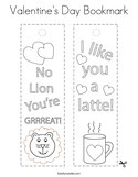 Valentine's Day Bookmark Coloring Page