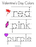 Valentine's Day Colors Coloring Page
