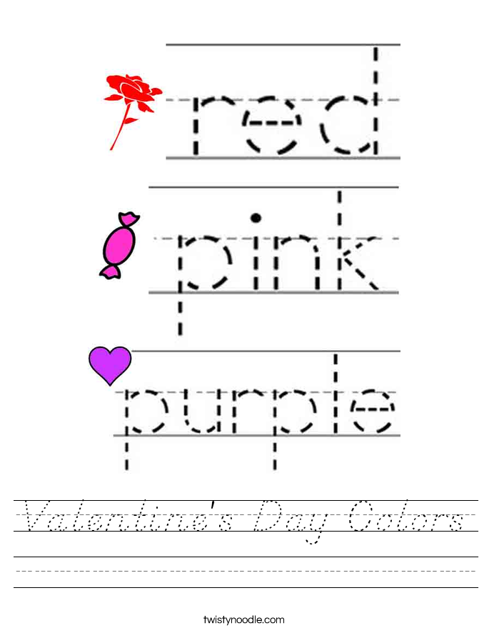 Valentine's Day Colors Worksheet