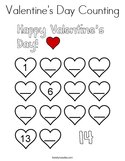 Valentine's Day Counting Coloring Page