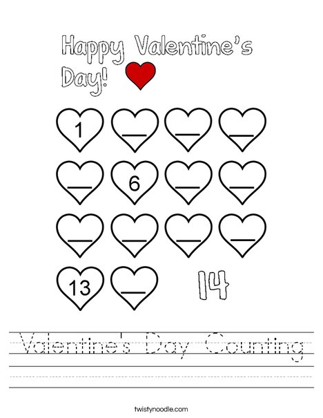Valentine's Day Counting Worksheet