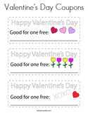 Valentine's Day Coupons Coloring Page