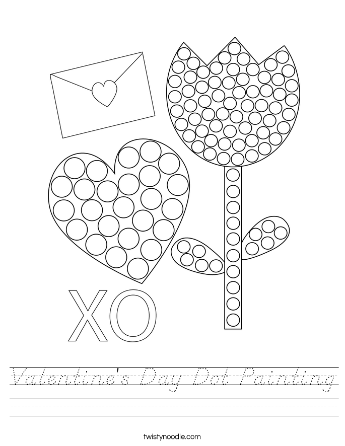 Valentine's Day Dot Painting Worksheet