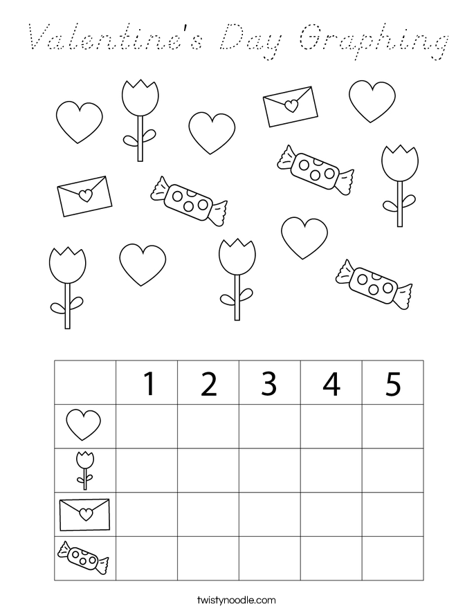 Valentine's Day Graphing Coloring Page