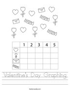 Valentine's Day Graphing Handwriting Sheet