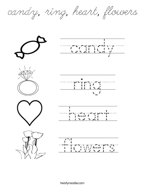 Valentine's Day Handwriting Coloring Page