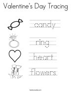 Valentine's Day Tracing Coloring Page
