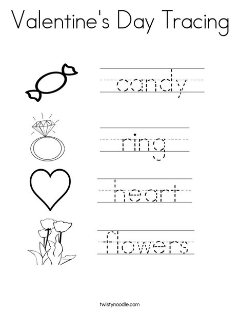 Valentine's Day Handwriting Coloring Page