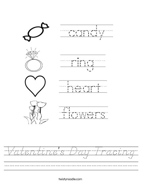 Valentine's Day Handwriting Worksheet