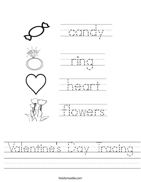 FREE Valentines Day Pre Writing Worksheets