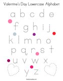 Valentine's Day Lowercase Alphabet Coloring Page