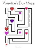 Valentine's Day Maze Coloring Page
