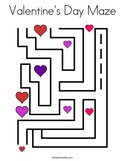 Valentine's Day Maze Coloring Page