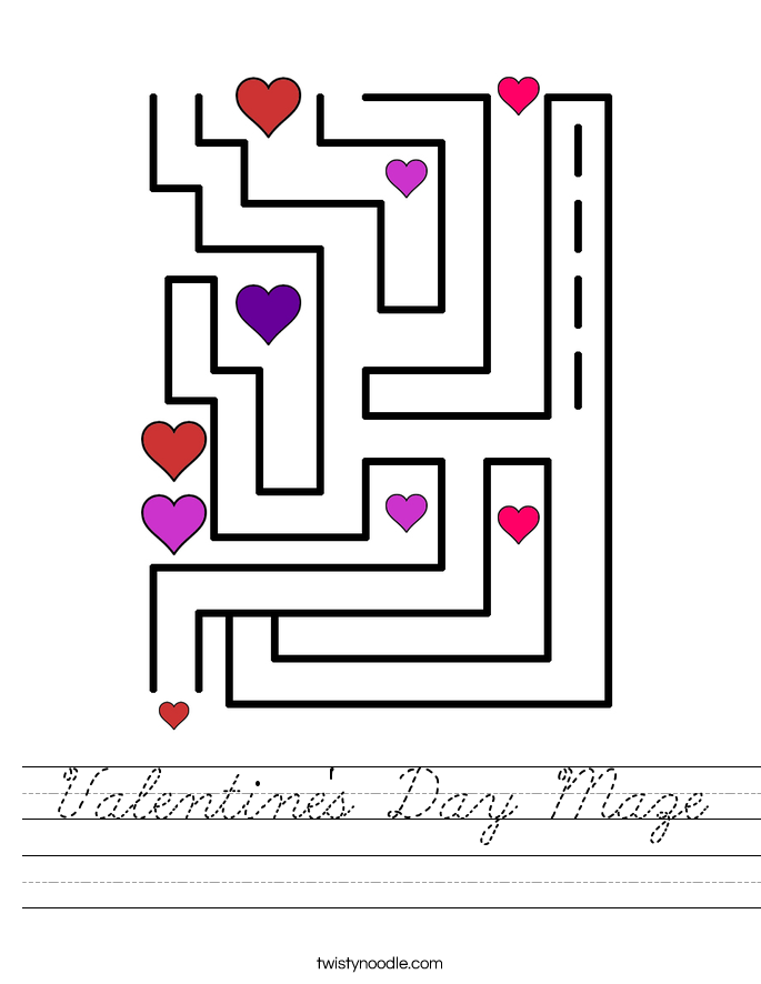 Valentine's Day Maze Worksheet