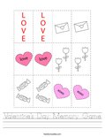 Valentine's Day Memory Game Worksheet
