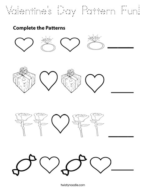 Valentine's Day Patterns Coloring Page