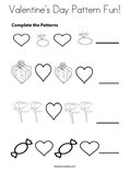 Valentine's Day Pattern Fun! Coloring Page