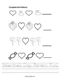 Valentine's Day Pattern Fun! Worksheet