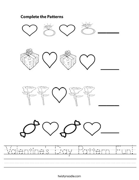 Valentine's Day Patterns Worksheet