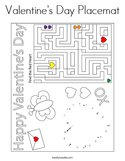 Valentine's Day Placemat Coloring Page