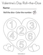Valentine's Day Roll-the-Dice Coloring Page
