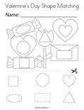 Valentine's Day Shape Matching Coloring Page