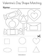 Valentine's Day Shape Matching Coloring Page