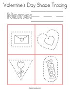 Valentine's Day Shape Tracing Coloring Page