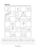 Valentine's Day Skip Counting Worksheet