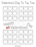 Valentine's Day Tic Tac Toe Coloring Page