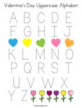 Valentine's Day Uppercase Alphabet Coloring Page