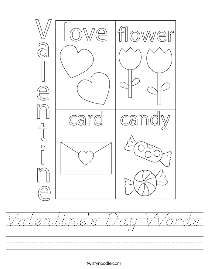 Valentine's Day Words Worksheet