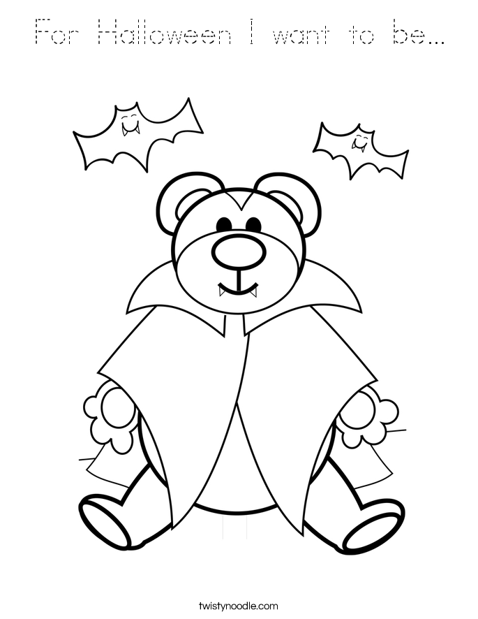 For Halloween I want to be... Coloring Page