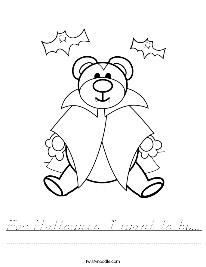 For Halloween I want to be... Worksheet