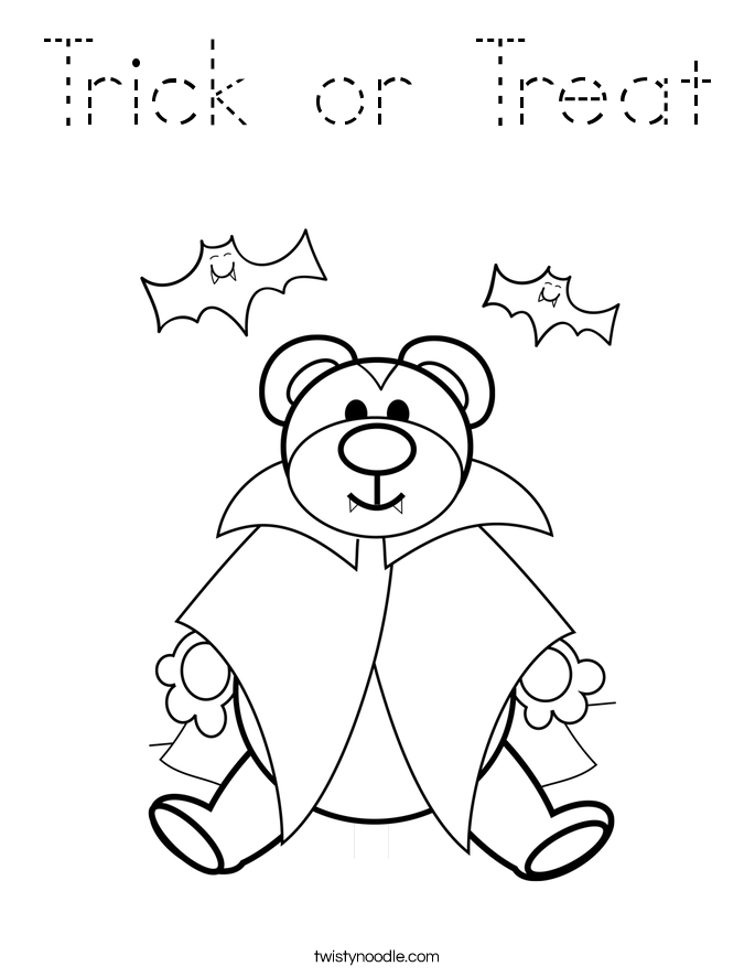 Trick or Treat Coloring Page