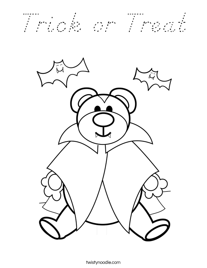 Trick or Treat Coloring Page