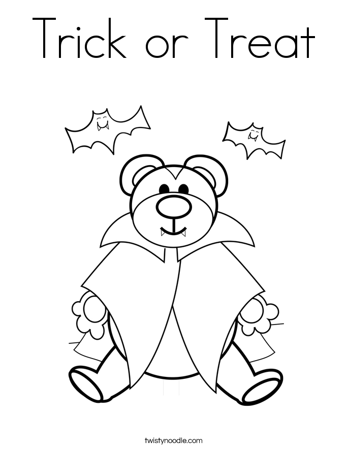 Trick or Treat Coloring Page