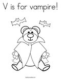 V is for vampire! Coloring Page