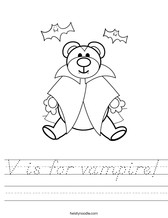 V is for vampire! Worksheet