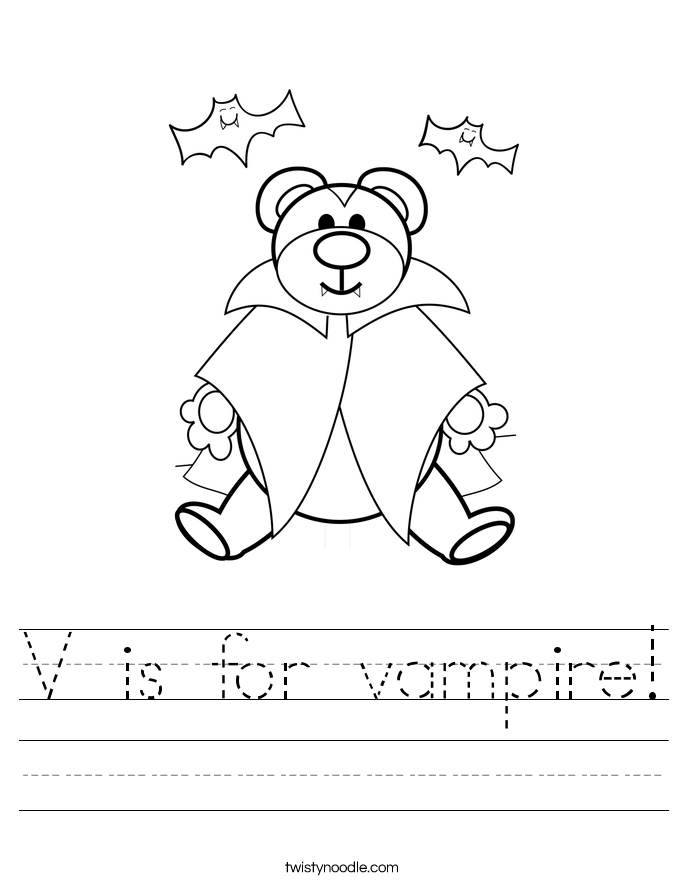 V is for vampire! Worksheet