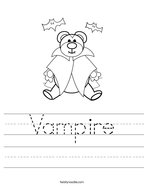 Vampire Handwriting Sheet